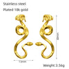 Wholesale 316L Stainless Steel Snakeshaped Earrings 18K Gold Plated Animal Style