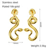 Wholesale 316L Stainless Steel Snakeshaped Earrings 18K Gold Plated Animal Style