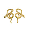 Wholesale 316L Stainless Steel Snakeshaped Earrings 18K Gold Plated Animal Style