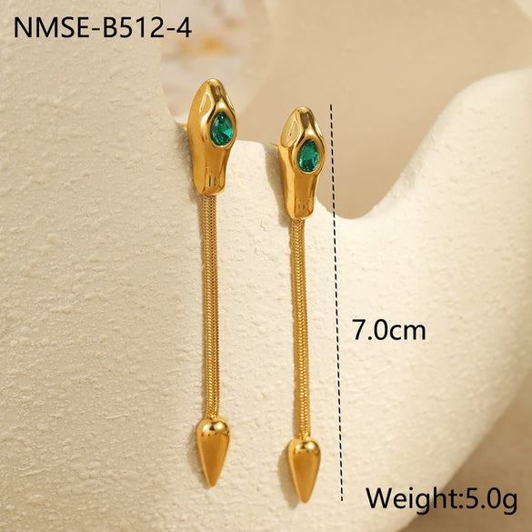 Wholesale Stainless Steel Snakeshaped Geometric Necklace With Electroplating For Women