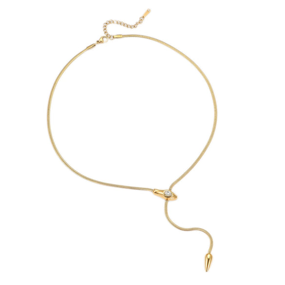 Wholesale Stainless Steel Snakeshaped Geometric Necklace With Electroplating For Women