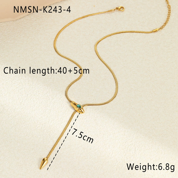Wholesale Stainless Steel Snakeshaped Geometric Necklace With Electroplating For Women