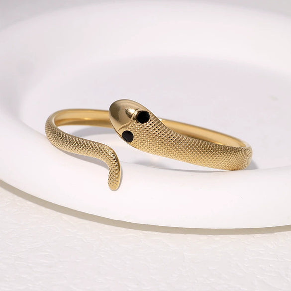 Wholesale Stainless Steel Snakeshaped 18K Gold Plated Electroplated Light Luxury Exaggerated Highend Bracelet That Does Not Fade