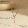 Wholesale Stainless Steel Snakeshaped Necklace With Zircon Inlay Electroplated Geometric Design For Women