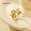 Wholesale Stainless Steel Snakeshaped Ring With Zircon Electroplated For Women
