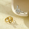 Wholesale Stainless Steel Snakeshaped Ring With Zircon Electroplated For Women