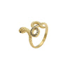 Wholesale Stainless Steel Snakeshaped Ring With Zircon Electroplated For Women