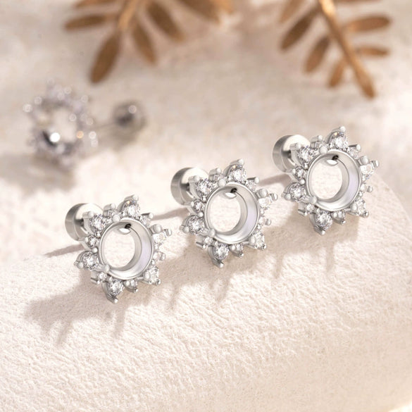 Wholesale Stainless Steel Snowflake Ear Nail Fashion Natural Style Polishing Diy Hand Earrings Accessories