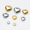 Wholesale Stainless Steel Solid Heart Pendant Diy Jewelry Accessories For Necklace And Bracelet With Electroplating Treatment