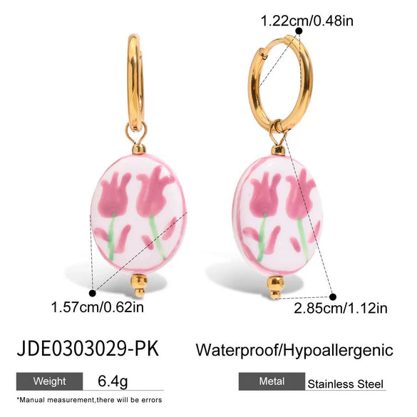 Wholesale Stainless Steel Spring And Summer Earrings With Geometric Design Electroplated Jewelry For Women