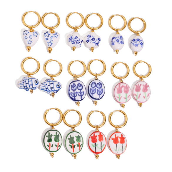 Wholesale Stainless Steel Spring And Summer Earrings With Geometric Design Electroplated Jewelry For Women