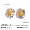 Wholesale Stainless Steel Square Geometric Electroplated Earrings For Women