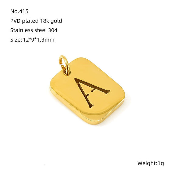 Wholesale Stainless Steel Square Hollow Letter Pendant Necklace Cutting Process Fashion Style