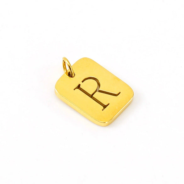 Wholesale Stainless Steel Square Hollow Letter Pendant Necklace Cutting Process Fashion Style