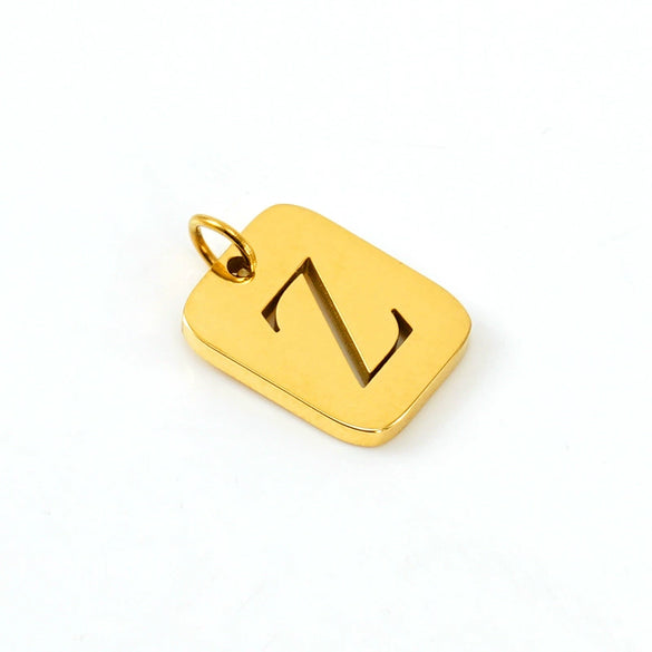 Wholesale Stainless Steel Square Hollow Letter Pendant Necklace Cutting Process Fashion Style