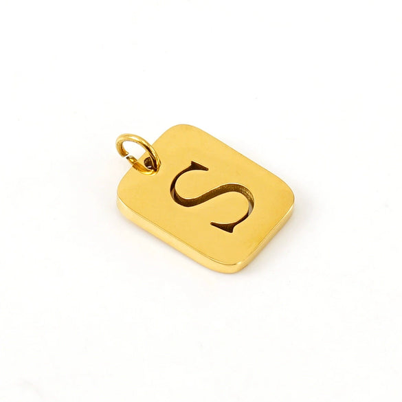 Wholesale Stainless Steel Square Hollow Letter Pendant Necklace Cutting Process Fashion Style