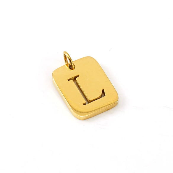 Wholesale Stainless Steel Square Hollow Letter Pendant Necklace Cutting Process Fashion Style