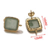 Wholesale Stainless Steel Square Open Ring Natural Stone Earrings 18K Gold Plated Electroplated Fashion Accessories