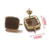 Wholesale Stainless Steel Square Open Ring Natural Stone Earrings 18K Gold Plated Electroplated Fashion Accessories