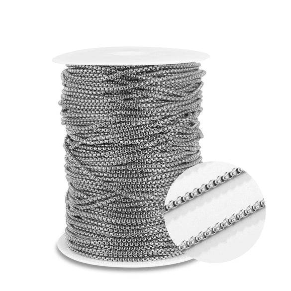 Wholesale Stainless Steel Square Pearl Keel Chain Necklace Jewelry Accessories With Electroplating Simple Geometric Style