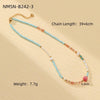 Wholesale Stainless Steel Stacked Millet Beads Leaf Crystal Natural Stone Pearls Fashion Clavicle Necklace For Women With Electroplating