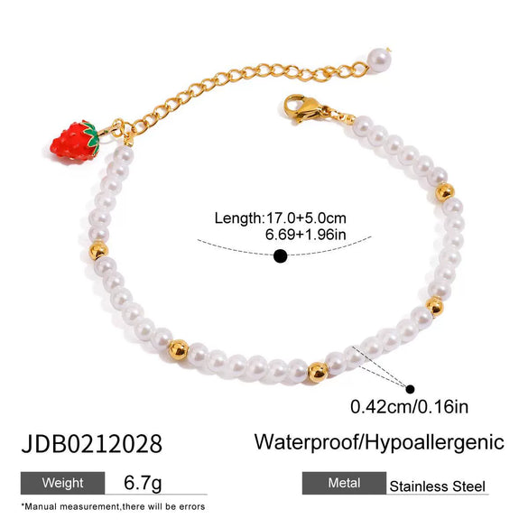 Wholesale Stainless Steel Stacked Pearl Bracelet With Geometric Pattern Electroplated Light Luxury High End Women's Jewelry