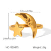 Wholesale Stainless Steel Star And Geometric Open Ring Women's Jewelry With Gold And Silver Color Matching And Electroplating