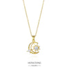 Wholesale Stainless Steel Star And Moon Pendant Ochain Necklace Electroplated Unisex