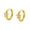 Wholesale 316L Stainless Steel Star And Round Zircon Inlaid Earrings For Women