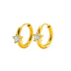 Wholesale 316L Stainless Steel Star And Round Zircon Inlaid Earrings For Women