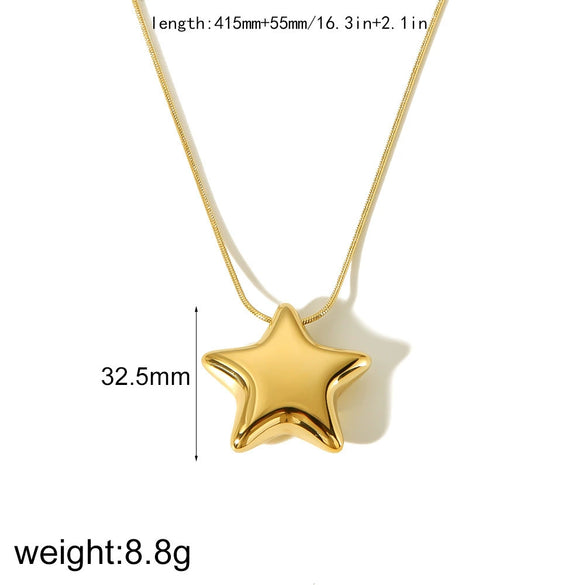 Wholesale Stainless Steel Star Geometric Plated Women's Earrings Necklace