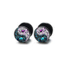 Wholesale Stainless Steel Star Pattern Retro Round Barbell Fashion Personality Ear Clip Earrings For Men And Women