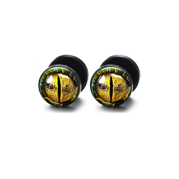 Wholesale Stainless Steel Star Pattern Retro Round Barbell Fashion Personality Ear Clip Earrings For Men And Women