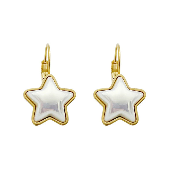 Wholesale Stainless Steel Star Patterned Earrings With Electroplating For Women