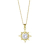 Wholesale Stainless Steel Star Pendant Necklace With Mixed Gem Inlay And Electroplating For Women