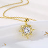 Wholesale Stainless Steel Star Pendant Necklace With Mixed Gem Inlay And Electroplating For Women