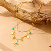 Wholesale Stainless Steel Star Shape Horse Whip Chain Clavicle Necklace For Women Electroplated Retro Style