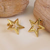 Wholesale Stainless Steel Star Shape Retro Style Electroplating Earrings For Women