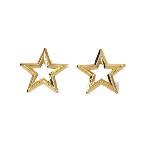 Wholesale Stainless Steel Star Shape Retro Style Electroplating Earrings For Women