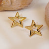 Wholesale Stainless Steel Star Shape Retro Style Electroplating Earrings For Women