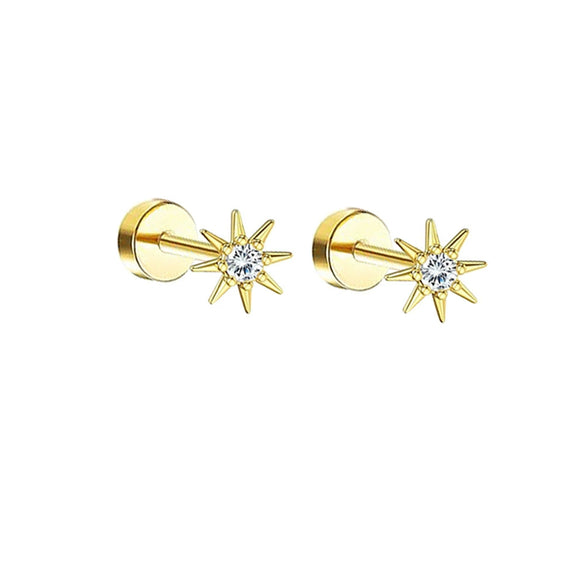 Wholesale Stainless Steel Star Shape Women's Trendy Light Luxury Highend Sense Piercing Earrings
