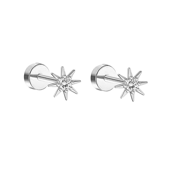 Wholesale Stainless Steel Star Shape Women's Trendy Light Luxury Highend Sense Piercing Earrings