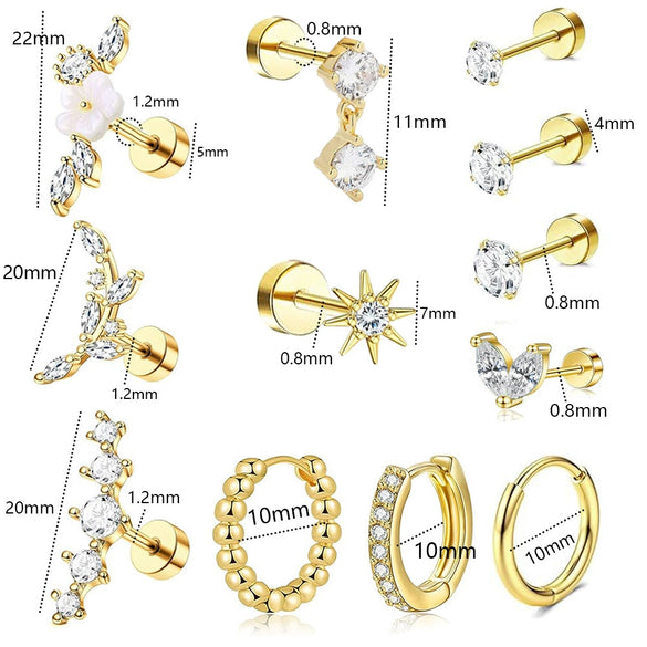 Wholesale Stainless Steel Star Shape Women's Trendy Light Luxury Highend Sense Piercing Earrings