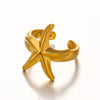 Wholesale Stainless Steel Star Shaped Minimalist Lady's Open Ring With Electroplating