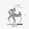 Wholesale Stainless Steel Star Shaped Minimalist Lady's Open Ring With Electroplating