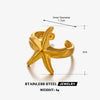 Wholesale Stainless Steel Star Shaped Minimalist Lady's Open Ring With Electroplating
