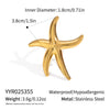 Wholesale Stainless Steel Starfish Earrings And Rings With Electroplating For Women Niche Light Luxury Seaside Accessories
