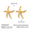 Wholesale Stainless Steel Starfish Earrings And Rings With Electroplating For Women Niche Light Luxury Seaside Accessories