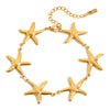 Wholesale Stainless Steel Starfish Geometric Animal Style Electroplated Bracelet For Women