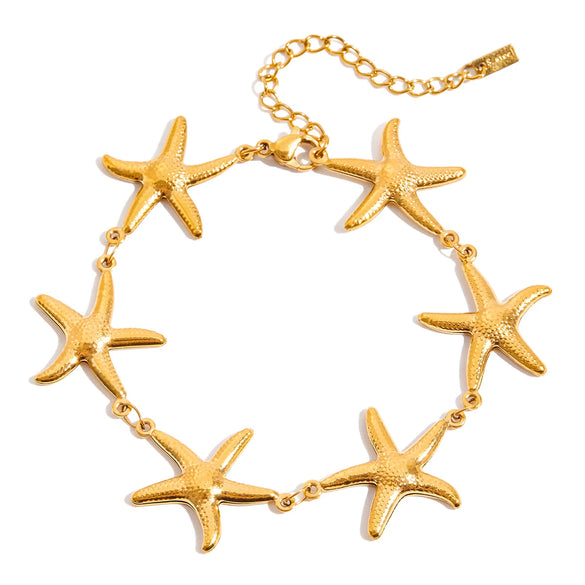 Wholesale Stainless Steel Starfish Geometric Animal Style Electroplated Bracelet For Women